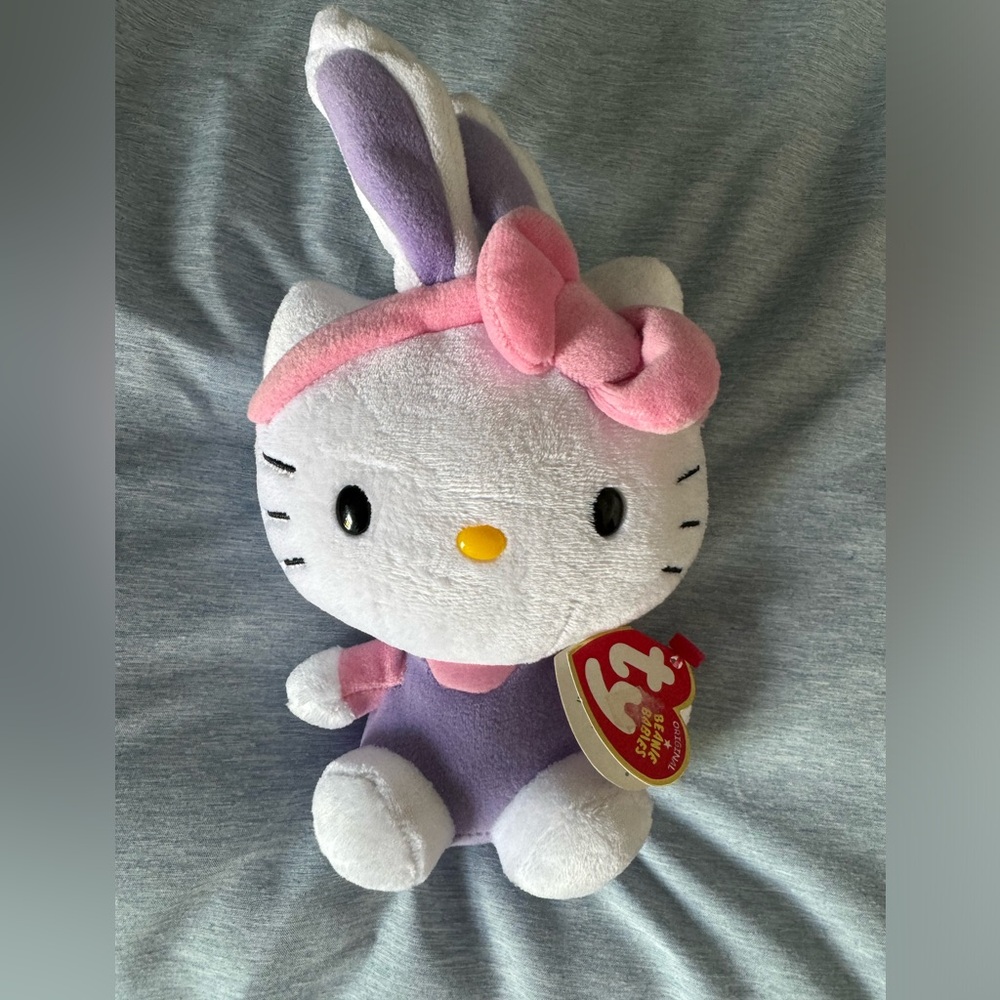 Ty Beanie Babies Plush by Sanrio Purple Hello Kitty Easter Bunny Suit